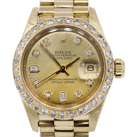 rolex datejust gold diamond